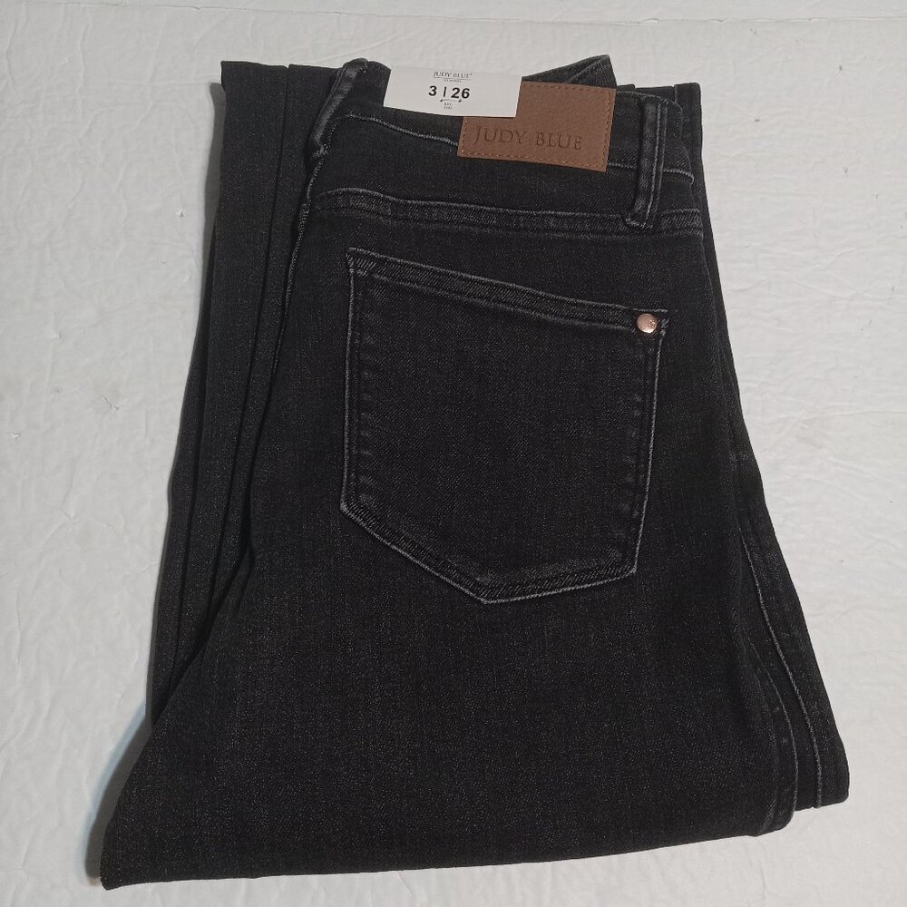 Judy Blue Women's NWT Chelsea Blk Tummy Control Straight Leg Jeans 3/26 JB88677
